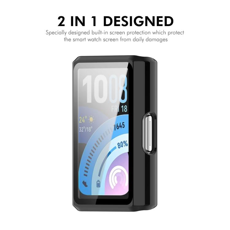 Hat‑Prince Full‑Coverage Tempered‑Glass Integrated PC Watch Case Compatible with Huawei Band 11, Protective Case, Case Only
