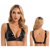 Women's Fashion Leather Bra Push Up Sexy Lingerie Clubwear Bustiers Crop Tops