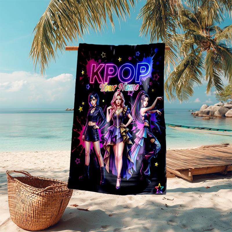 1PC Custom Name KPOP Star Dreams Beach Towel Highly Absorbent And Sand-Resistant Towel for Swimming, Pool, Yoga, And Travel Lightweight
