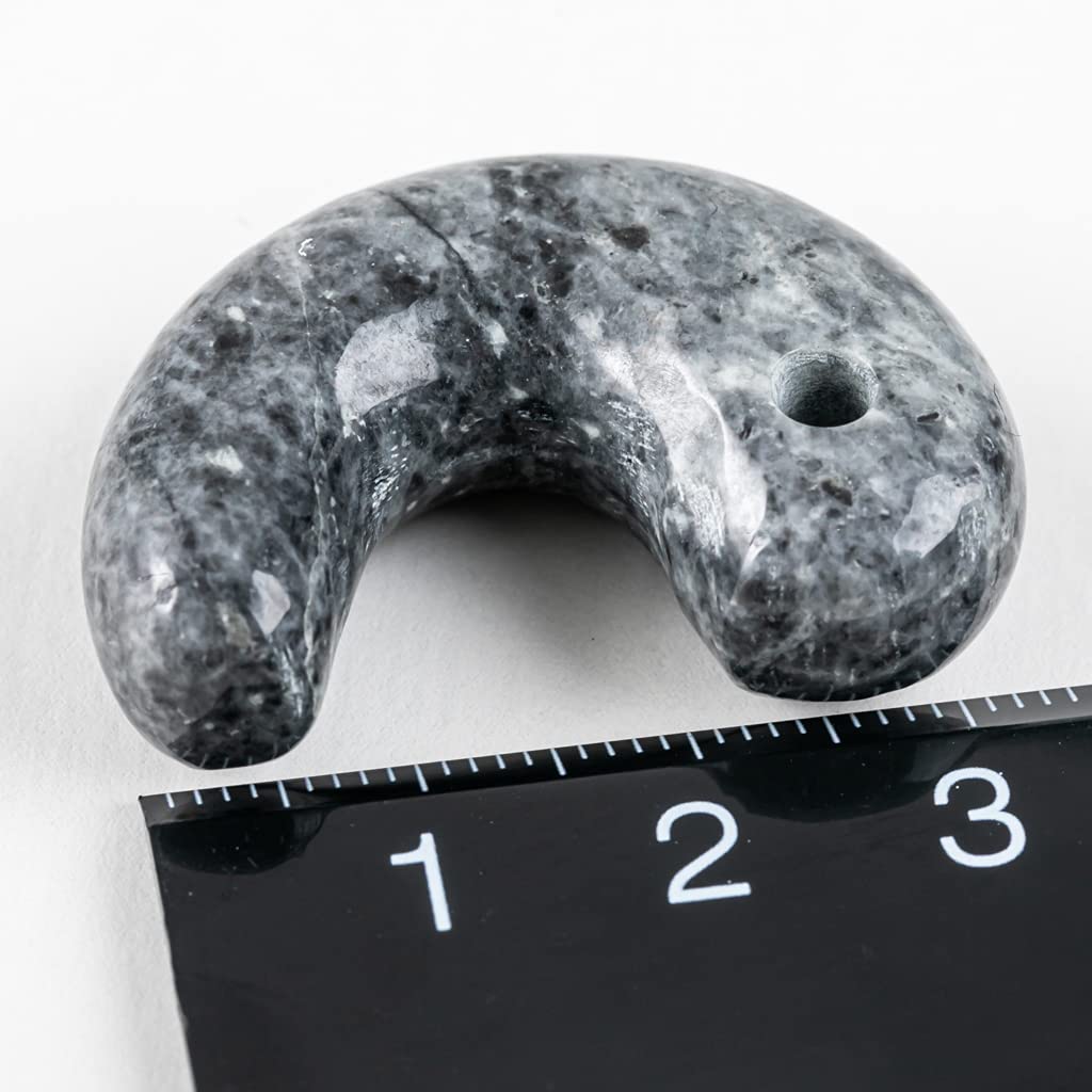 Итоигава Натуральный Нефрит Японский Национальный Дзёмон Камень Силы Мастерская по Нефриту Специальный Качество Гарантировано Дерево Павловнии MT0817 Магатама, Черный, Камень,