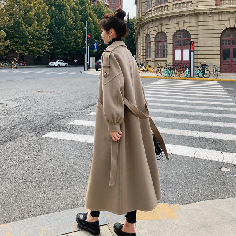 Women's Atmospheric Woolen Coat, Women's Winter Korean Style Loose Mid-length Temperament Commuter Woolen Coat