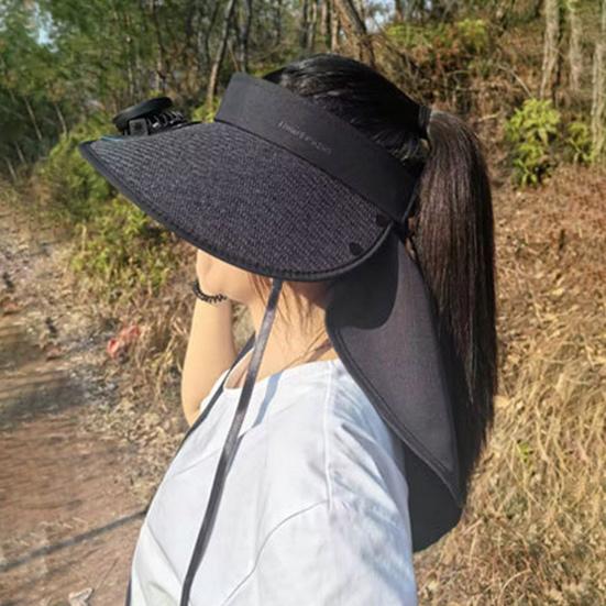 Уличная шляпа с козырьком и встроенным вентилятором, широкополая пустая верхняя охлаждающая шляпа с солнечной батареей и USB-зарядным вентилятором для путешествий на пляже