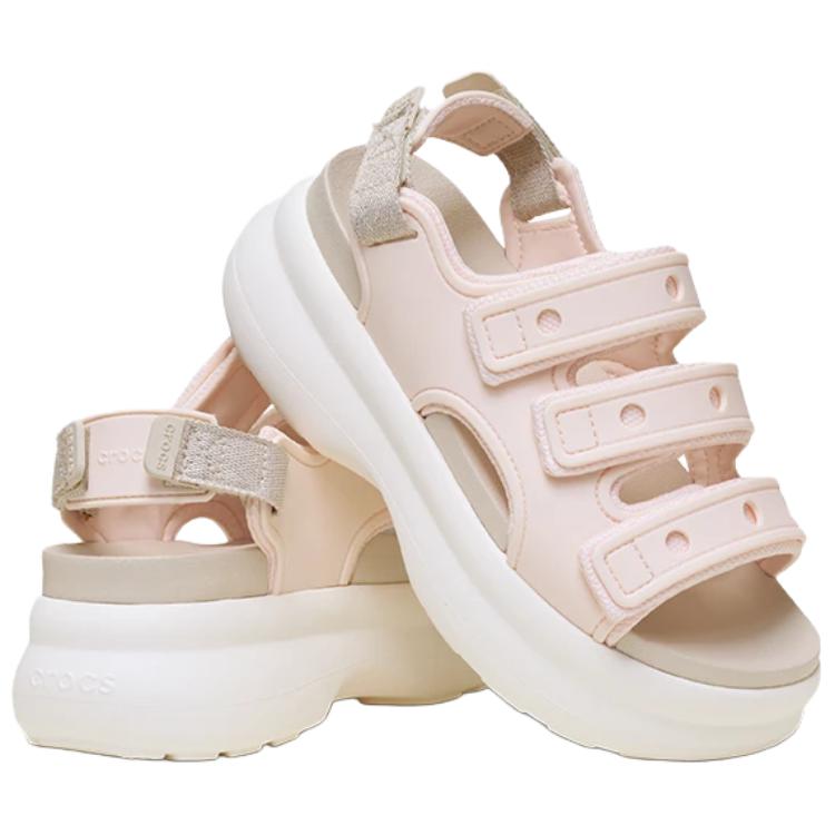 Crocs Шиммер Зуке ЭВА Пляжные Сандалии Женские Бежевый Розовый 213434-86U