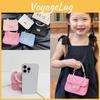 Pure Button Pearl Colour Handheld Kid Trendy Stitching Shoulder Small Bag Square