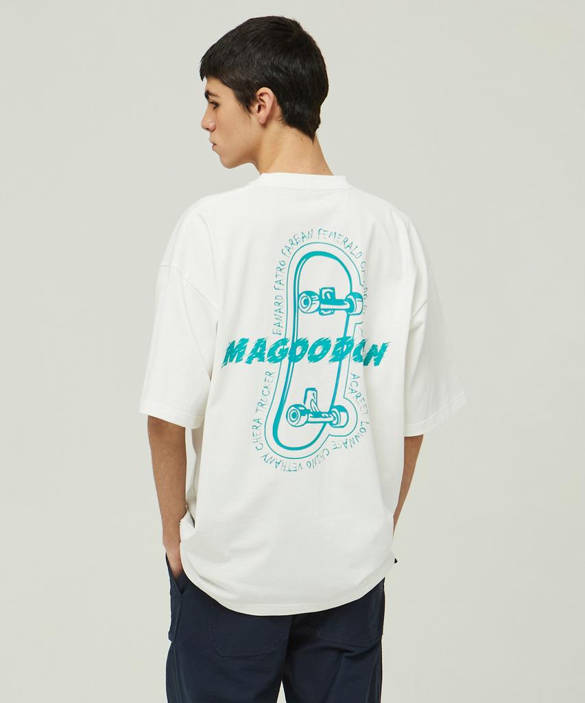 MAGOODGAN Swagver 3578 Skateboard Oversized Off-White Short Sleeve Tee