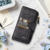 Vintage Long Wallet Stylish Casual Portable Large Capacity Multi Card Slot Trendy Letter Print Purse for Daily Use