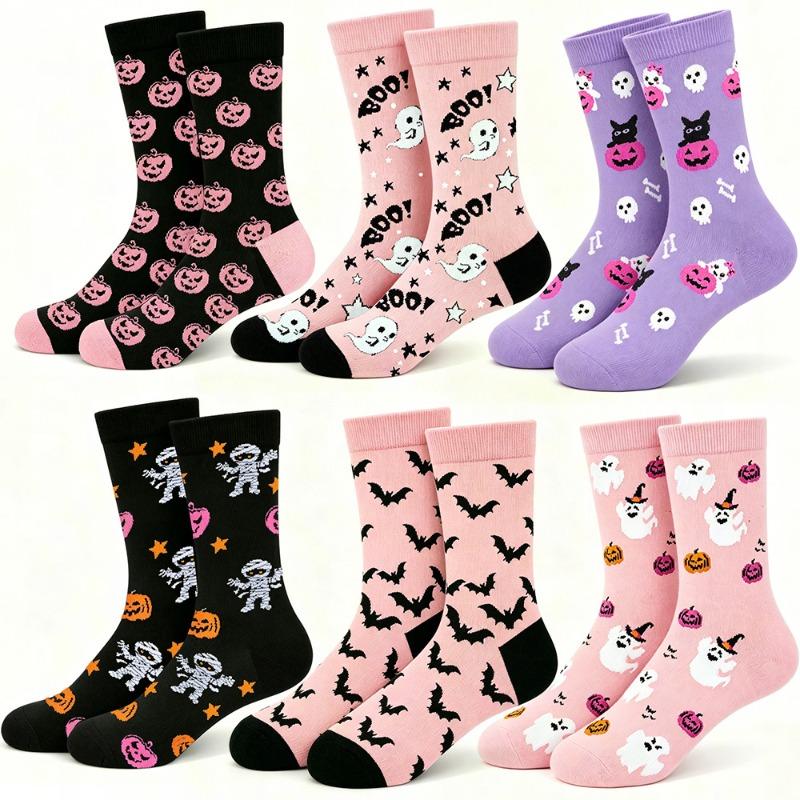 Halloween Men's and Women's Socks New Mid Tube Socks Trendy Socks Amazon Pumpkin Bat Socks