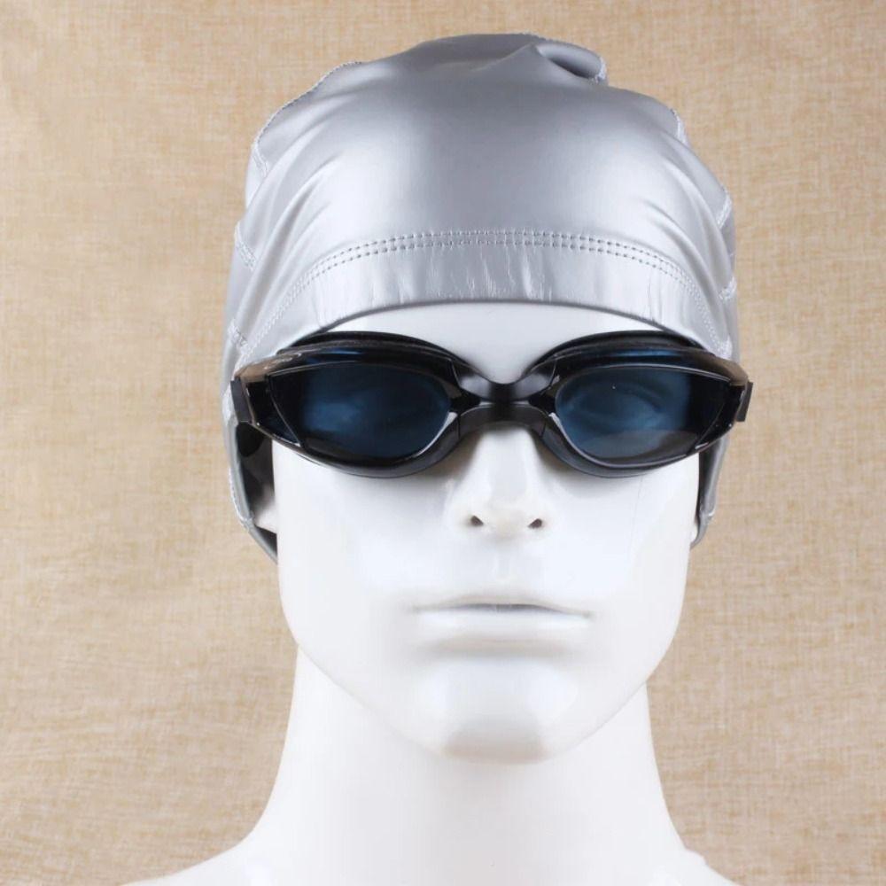 Водонепроницаемая шапочка для плавания в бассейне, шапочка для плавания из искусственной кожи с длинными волосами, шапочка для плавания из искусственной ткани, унисекс