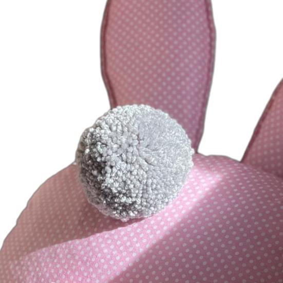 Пасхальная подушка в виде розового зайчика, подушка-зайчик с длинными ушами, пушистым хвостиком, милыми лапками, в горошек, мягкая игрушка-кролик, декоративная подушка для дома, дивана, кушетки, автомобиля