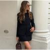 Элегантный однобортный пиджак, женский однотонный пиджак с круглым вырезом и длинными рукавами, мини-юбка А-силуэта 2025 года, весна-осень, женские офисные наряды