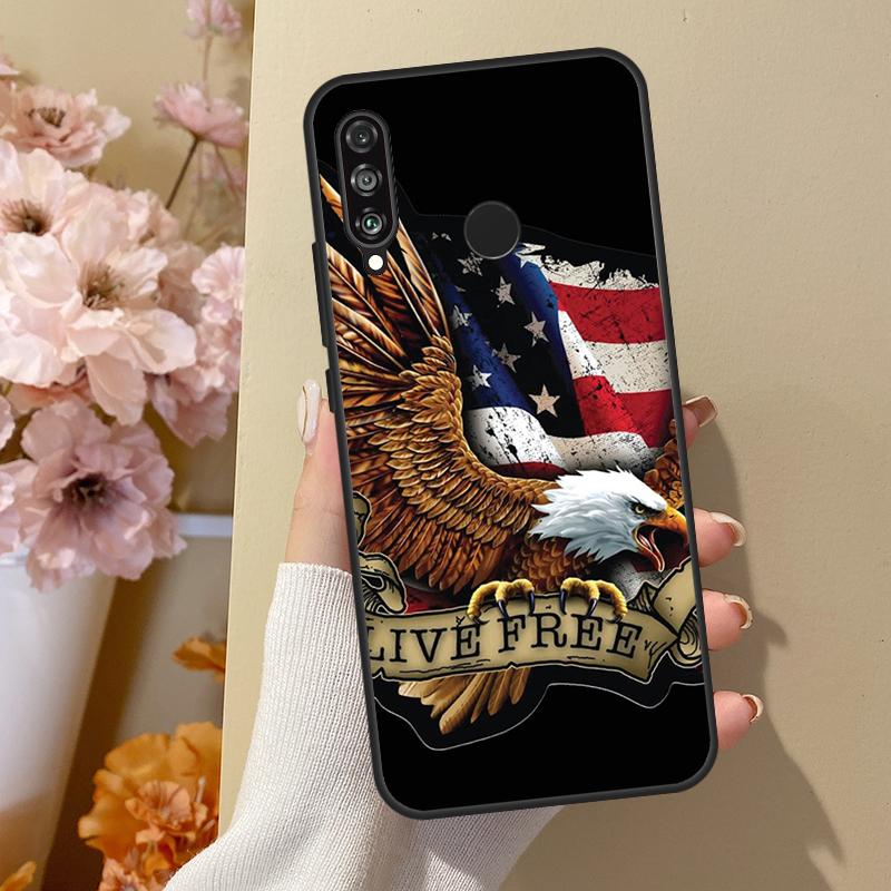 Американский флаг США Орел Для Huawei Nova 10 SE 9 3i 7i 8i 11i 12i Y73 Y90 Y70 Y72 Y61 Y91 P60 Pro P40 P30 Lite Чехол