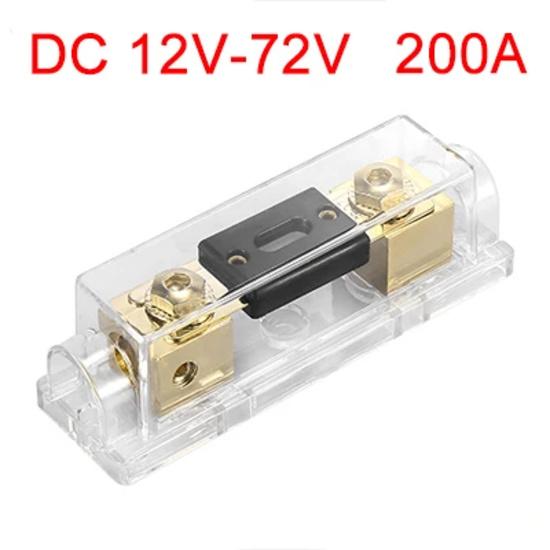 X Autohaux 4Pcs 0/2/4 Gauge Inline ANL Fuse Holder ANL Fuse Block With 200A 250A 300Amp Electrical Protection Fusible For Cars
