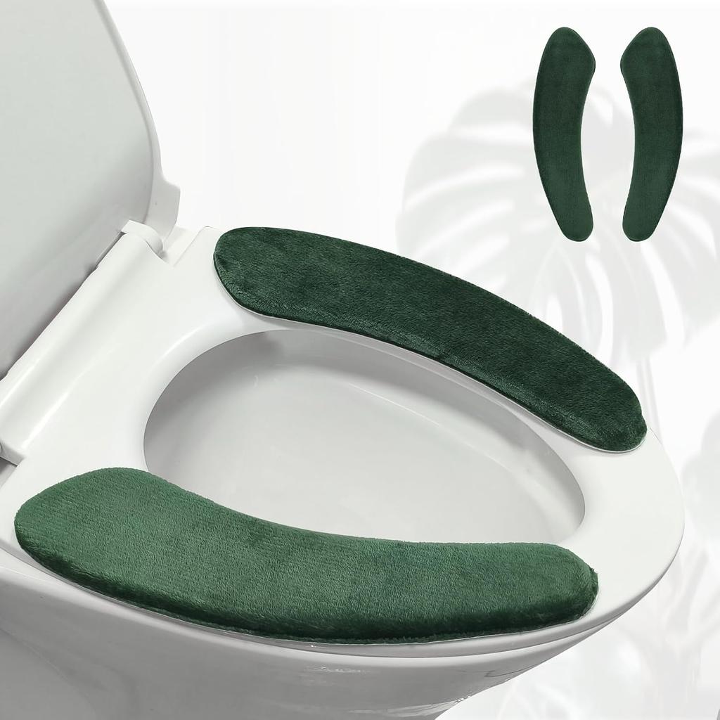 Thick and Warm Toilet Seat Cover, Self-Adhesive Toilet Seat Cushion Cover, Reble Washable Toilet Seat Cover Pad for Winter Bathrooms, Comfortable