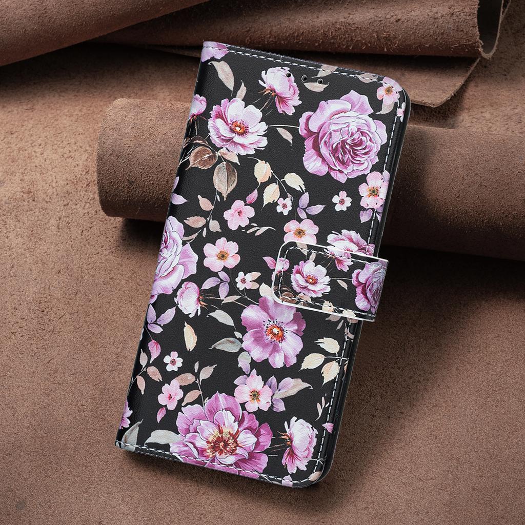 For Samsung Series Leather Cases Flower Butterfly Painted PU Protectiver Flip Cover with Card Holder Magnetic Closure Kickstand For Samsung Galaxy S25