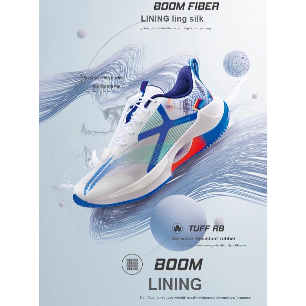Li Ning Youth Childrens Rebound Shock Absorption Comfortable Running Shoes Kids Running Shoes Crystal-Blue YKFT046-9