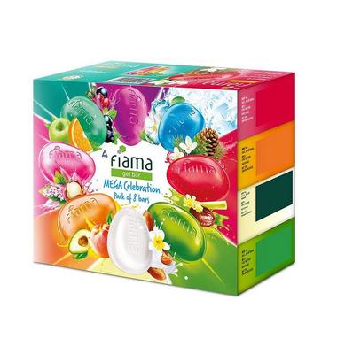Fiama Gel Bathing Bar Mega Celebration Pack, с 8 уникальными гелями и кондиционерами для увлажнения кожи, 125 г (Упаковка из 8 шт.)