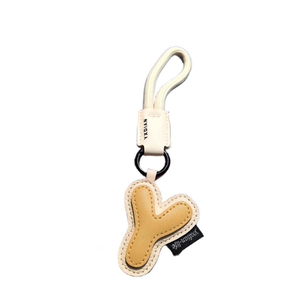 PU Leather 26 Letter Keychain Sweet Lucky Letter Pendant Fashion Alphabet Key Holder Boy