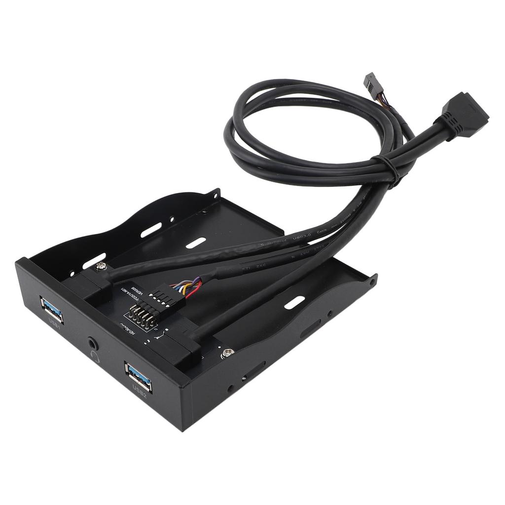 Панель для гибких дисков 3,5 дюйма 19PIN на 2 порта USB A 1 HD Sound Port Hub Металлическая передняя панель с наушниками