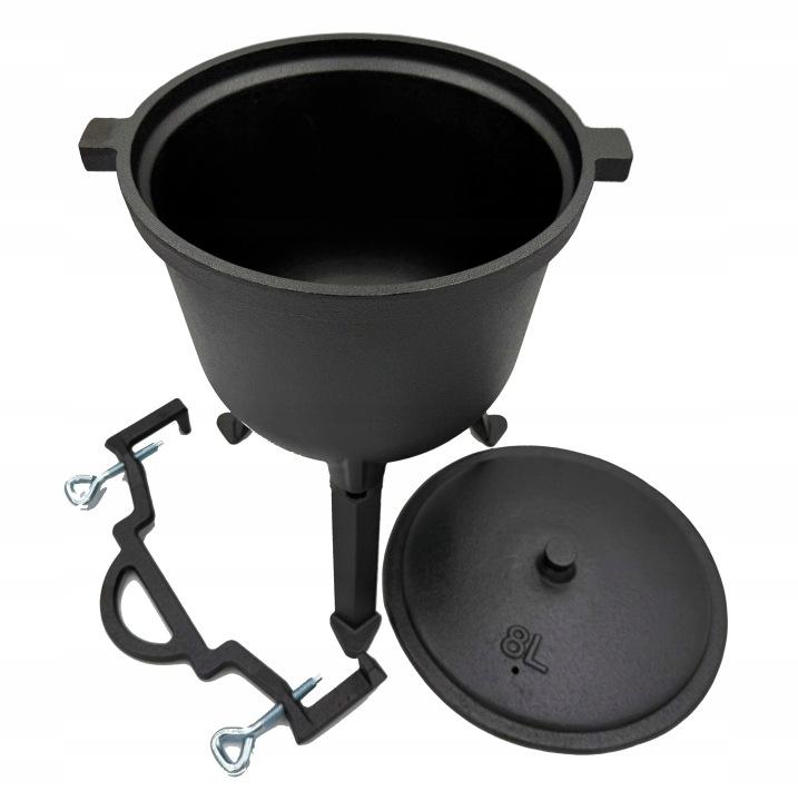 8L Cast Iron Cauldron Campfire Cooking Pot