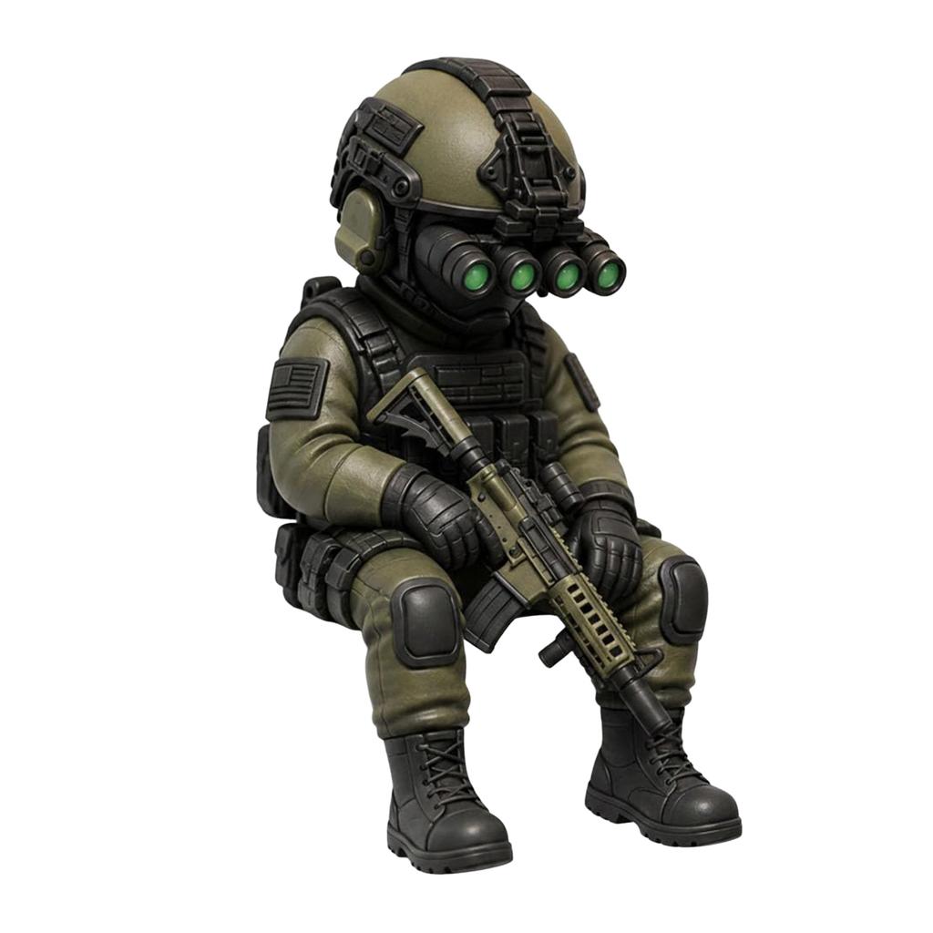 Tactical Sniper Mini Figurine Exquisite Craftsmanship Special Forces Statue for Household Adults Men Indoors Bedroom Use