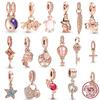 Rose Gold Plated Pendant Charm Gift 925 Sterling Silver Dangle Bead Fit Original Fasion Bracelet Necklace Jewelry For Women