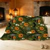 Lightweight Flannel Blanket Halloween & Christmas Themed, Soft Warm Skin-friendly, Versatile for Home, Couch & Car Use