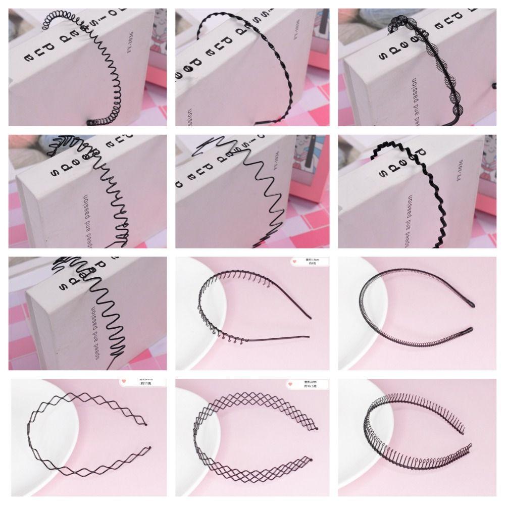 Двухслойный тонкий металлический обруч для волос, мужская резинка для волос весенней формы, повязка на голову в форме волны, детская повязка на голову