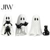 Small Ghost Holding Black Cat Statue Halloween Ornament, Hugging A Sculpture, Unique Seasonal Decor Resin Figurine, for Home Bedroom Entrance Display
