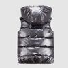 Autumn Winter Clothing Hoodies Men's Sleeveless Jacket Reflective Silver Colorful Down Jacket Casual Hooded Coat Vest  For Men Vest Clothing