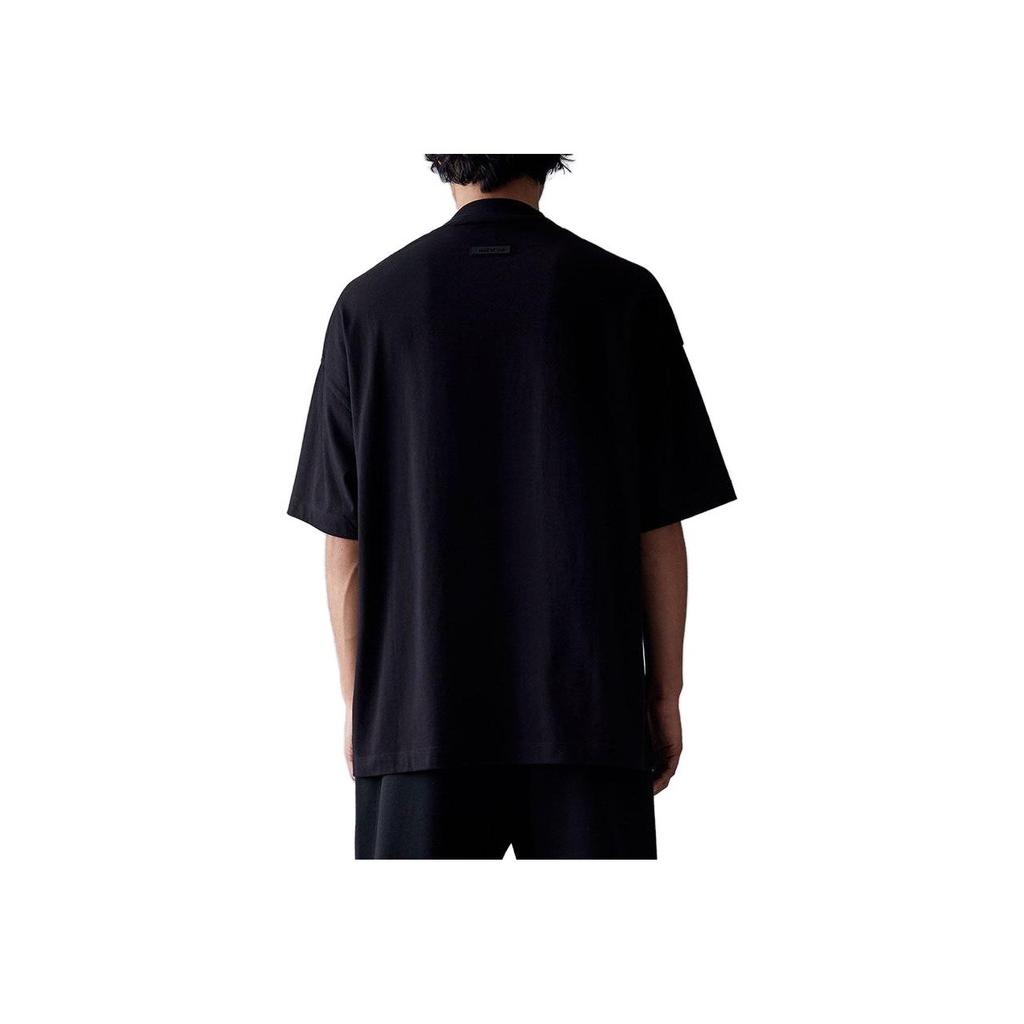 Fear of God Essentials Logo Print Crewneck Short Sleeve T-Shirt Unisex Tops Jet-Black 125SP232006F