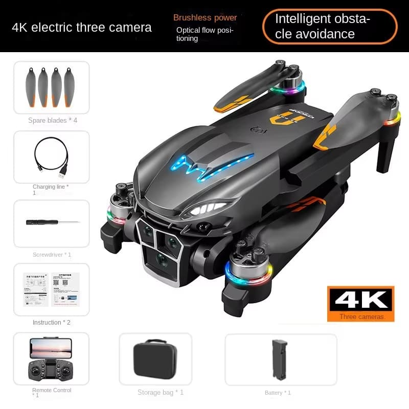 2025 Новый A23 RC Дрон Бесщеточный Мотор Три Камеры Цветной Свет 4K Фиксированная Точка Парения Избегание Препятствий Складной Квадрокоптер Детская Игрушка Подарок