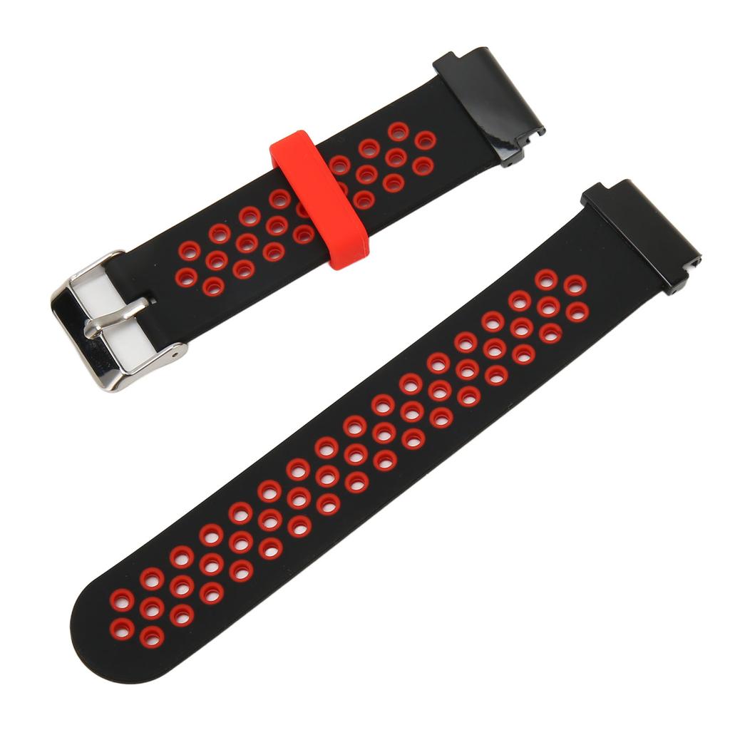 20mm Silicone Watchband Breathable Water Resistant Comfortable Wrist Strap for Garmin Fenix 7S 6S 5S Black Red