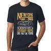 Men’s Vintage Tee Shirt Graphic T Shirt New York Motorcycle Since 1965 Navy