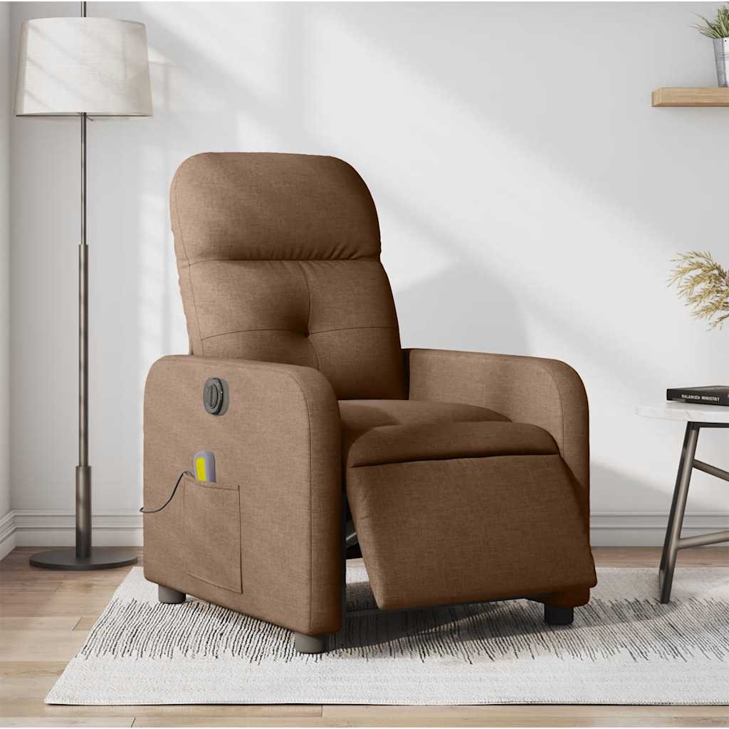 Electric Massage Chair Brown Fabric