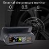 Солнечная TPMS Система мониторинга давления в шинах автомобиля Сигнализация Манометр давления воздуха в шинах Предупреждение о температуре С 4 датчиками