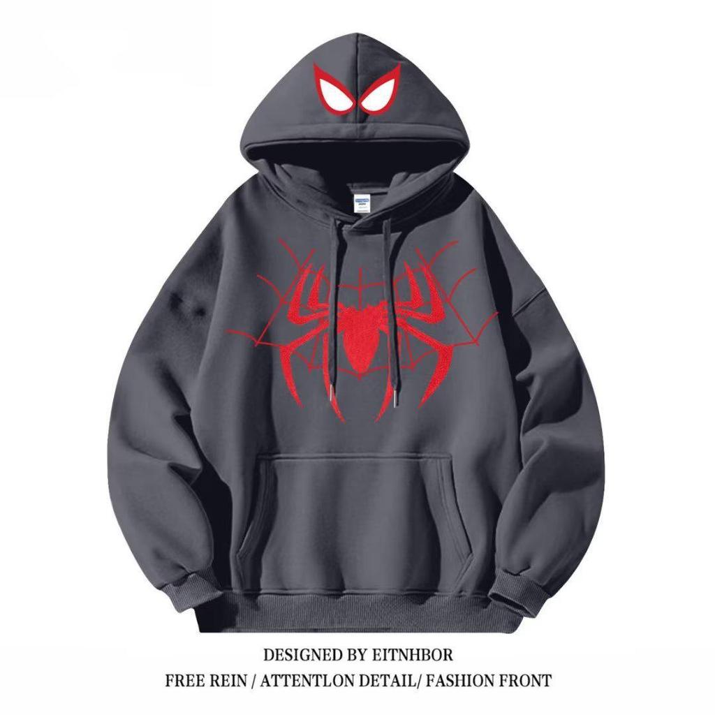 Unisex New Retro Hip Hop Spider Hoodie - Winter Loose-Fit Trendy Jacket