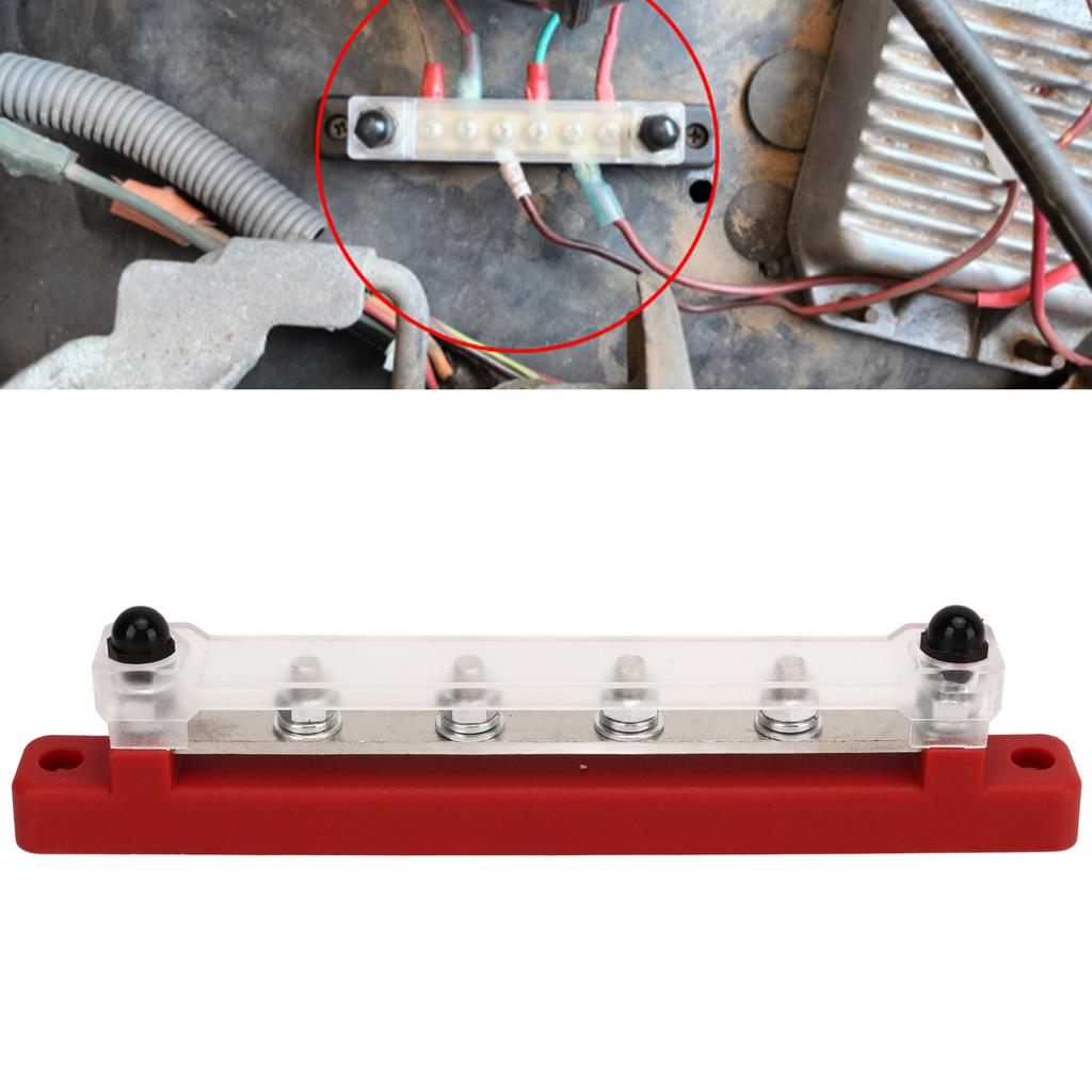 Power Distribution Block M6 Screw 6 Terminal Bus Bar 12V‑48V 150A for Automobile Boat