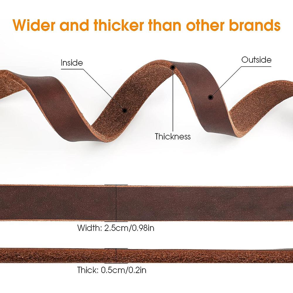 Поводок для собак из натуральной кожи 3/4/5 футов x 1 дюйм Мягкий и прочный кожаный поводок для больших и средних собак Поводок для дрессировки собак повышенной прочности