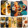 Чехол для телефона с подсолнухом для iPhone 17 16 15 Pro Max 11 12 13 14 7 8 Plus SE 2020 X XR XS Мягкий черный