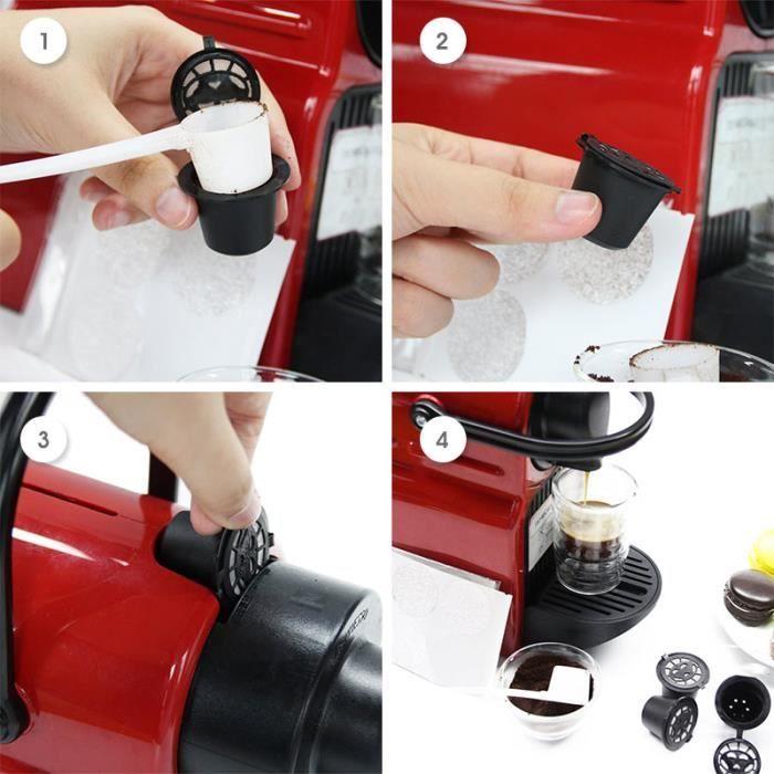 Rechargeable Capsules - SHOP-STORY - Compatible Nespresso - 6 Pieces - Black - Ecological