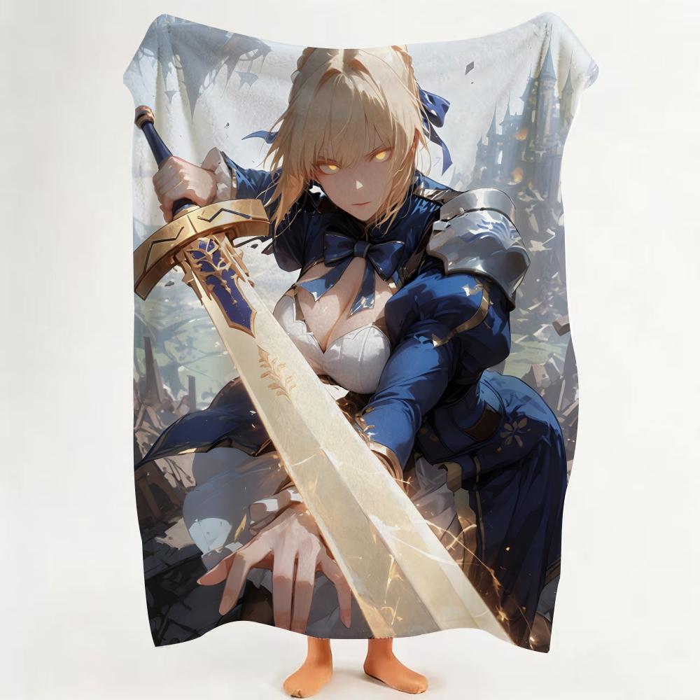 Game F Fate G Grand O Order Flannel Blanket Suitable for Sofa Living Room Bedroom