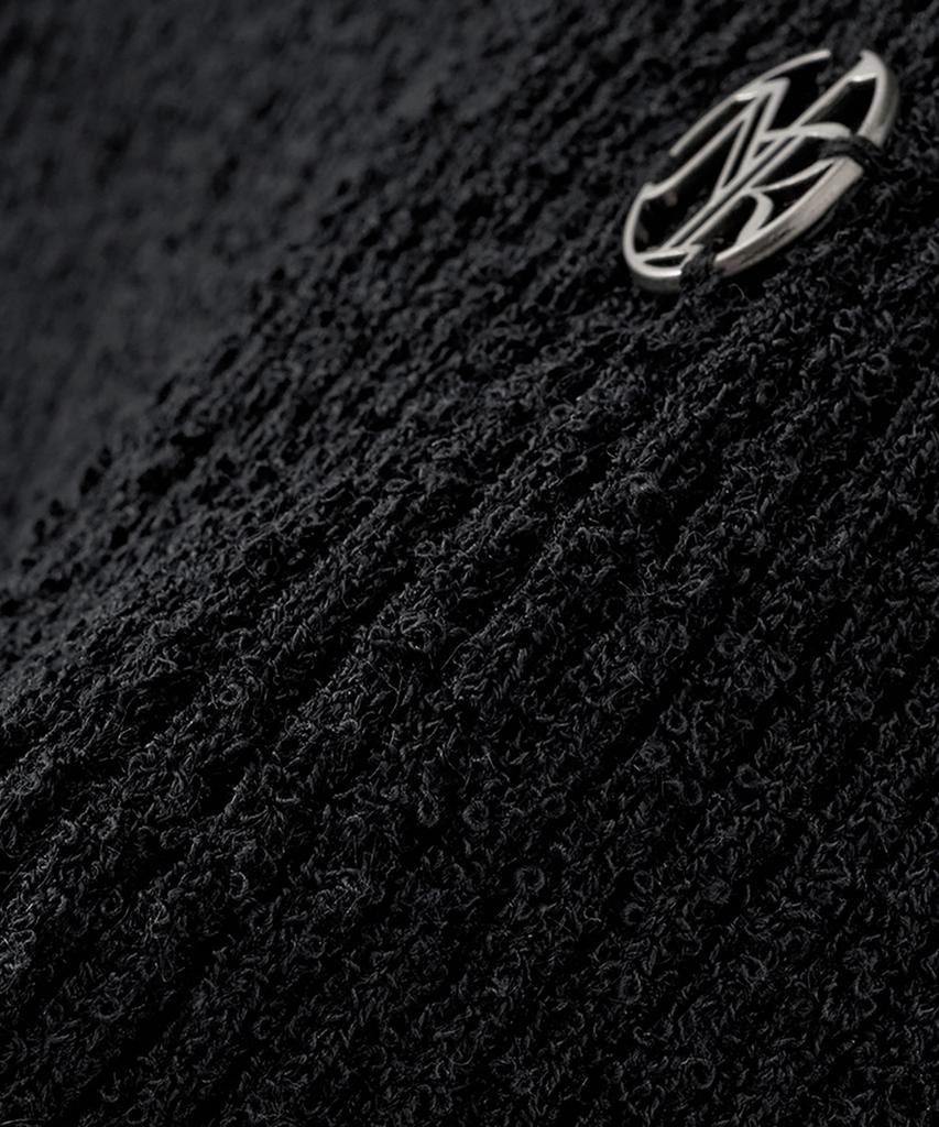 NOIRER FOR WOMAN Square Halter Neck Layered Knit (Black)