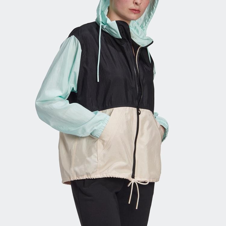 adidas Originals Color Block Воротник-стойка Длинный рукав Молния Ретро Спортивная куртка Женские куртки Черный GD2532