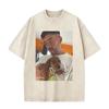 Washed Vintage Rapper Bad Bunny Tshirt Nadie Sabe Lo Que Va A Pasar Manana Skeleton Graphic T Shirts Men Fashion Hip Hop Tshirt