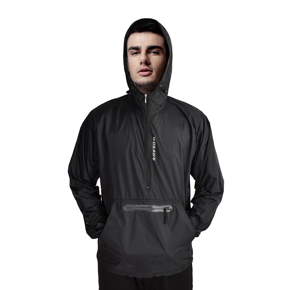 Wosawe Ветрозащитные велосипедные куртки с капюшоном, мужская водонепроницаемая велосипедная одежда, велосипедные трикотажные изделия с длинными рукавами, светоотражающий верх, ветровое пальто