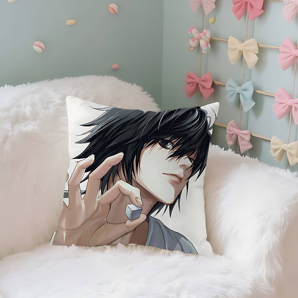 Deaths Notes Case Plush Fabric Soft Pillowcase Double Sided Print Cushion Cover Household Gifts