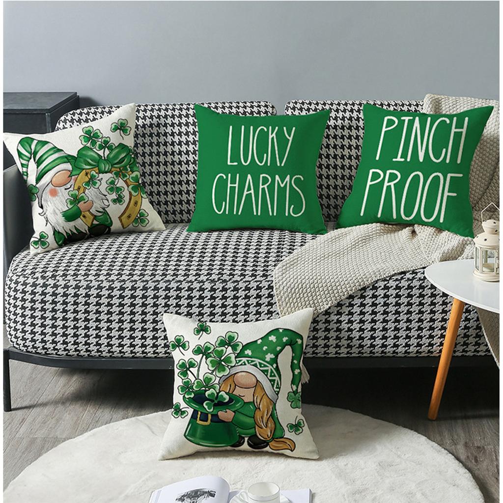 Улица. Подушка ко Дню Святого Патрика Зеленая наволочка для дивана с украшением на талию
