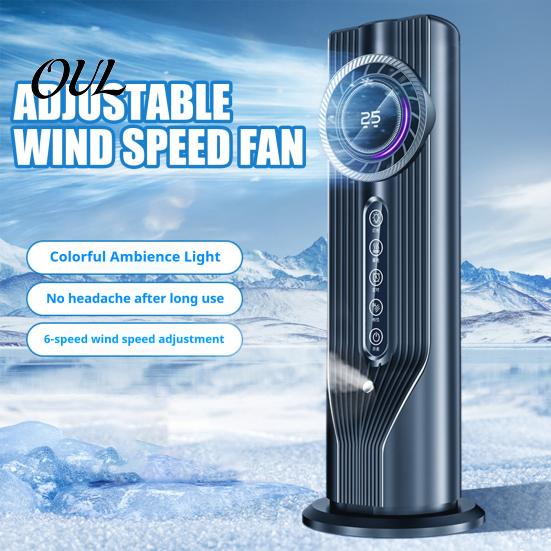 Quiet Portable Air Conditioner Fan, 3 in 1 Evaporative Cooler with Mister, 6 Speeds Energy Efficient Fan Desktop Cooling Timer, USB Personal