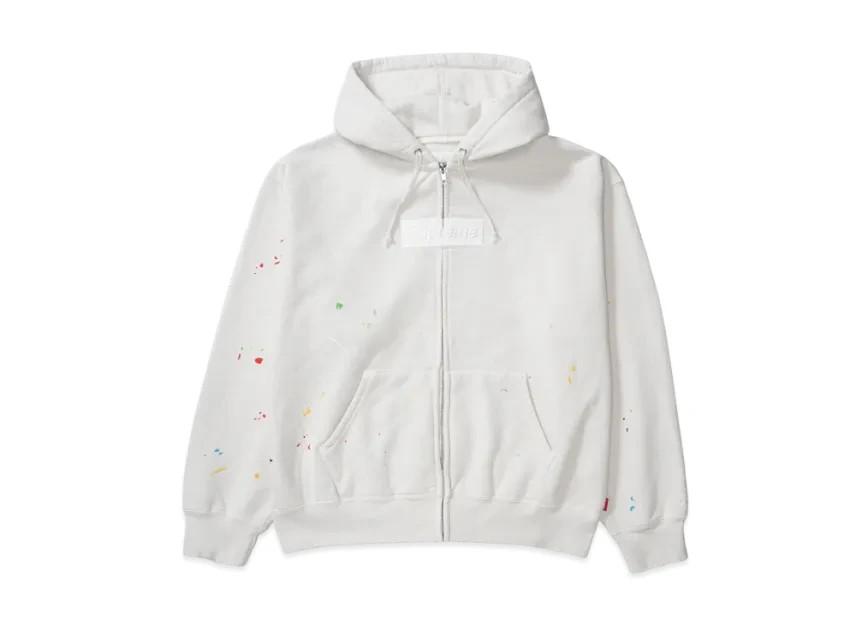 Supreme X MM6 Maison Margiela Худи на молнии с логотипом-коробкой "Белый"