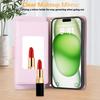 Для Samsung Galaxy S25 Edge S24 S23 S22 S21 Ultra FE Кошелек-чехол с зеркалом, ремешком на запястье и ремешком через плечо, держатель для карт на молнии